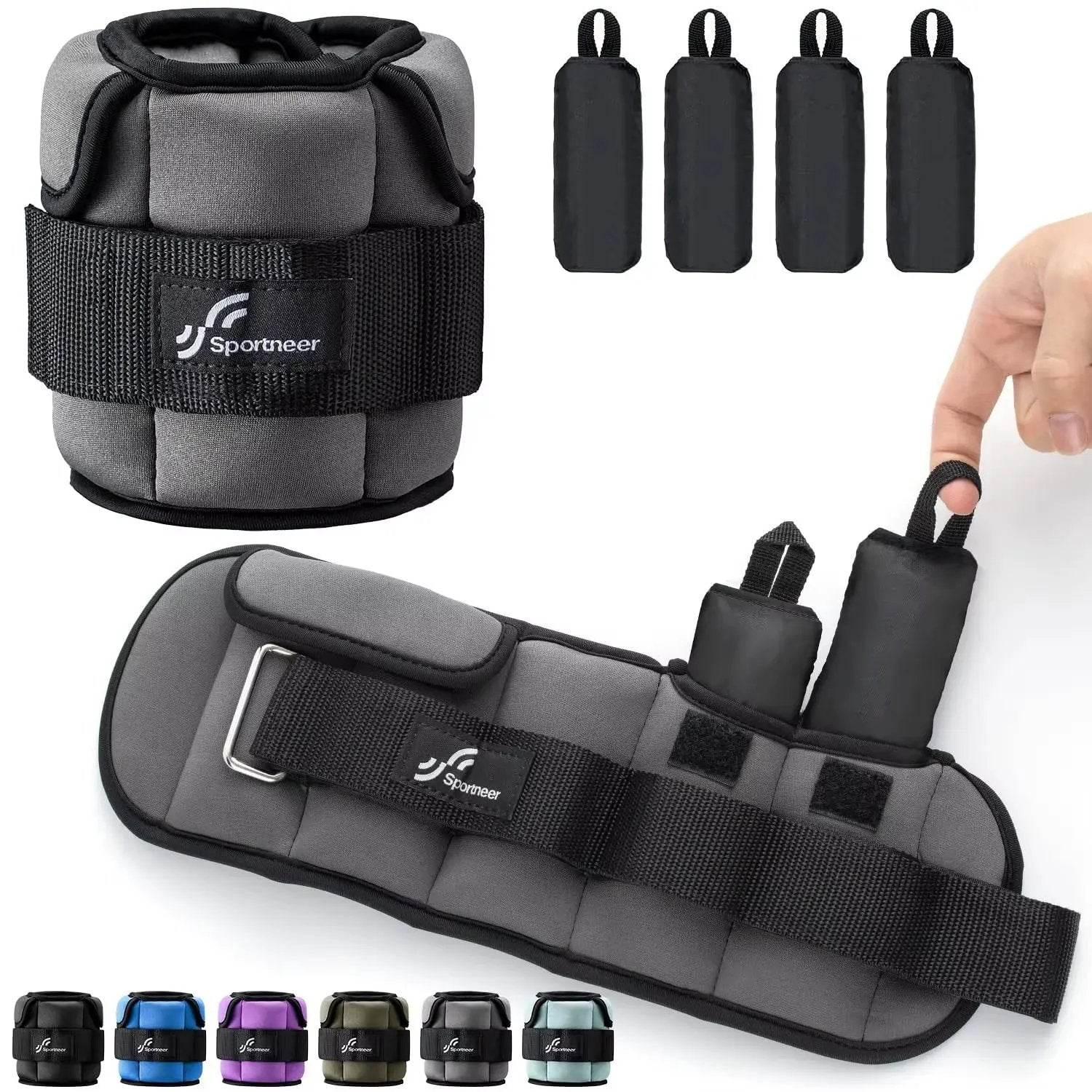 Adjustable Wrist and Ankle Weights for Men & Women - Versatile 1-10 lbs Leg Weights for Enhanced Gym Fitness - Creatique