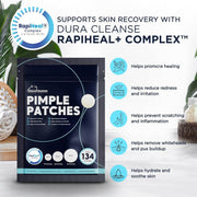 Pimple Patches for Face - 134 Count Hydrocolloid Acne Patches - Zit, Blemish, Cystic Acne Dots & Dark Spot Treatment - Invisible Clear Pimple Patch Stickers for Forehead, Chin, Nose, 3 Sizes (S, M, L) - Creatique