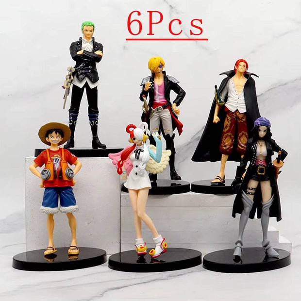 One Piece Figure Theater Edition - Film Red Action Figures: Robin, Zoro, Luffy, Nami, Sanji & Uta Collectible Toy Set - Creatique
