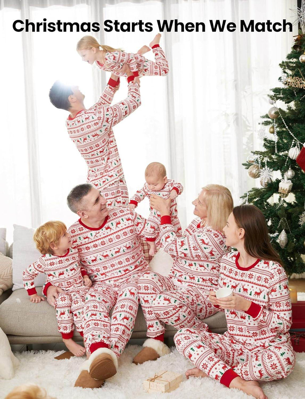 Christmas Family Matching Pajama Sets Includes Christmas Socks - Perfect for Family Photos & Holiday Celebrations - Creatique