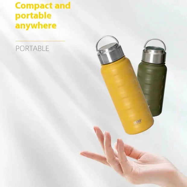 Insulated Double Steel Sports Thermos Mug - Large Capacity Vacuum Flask for Hot & Cold Beverages - Creatique