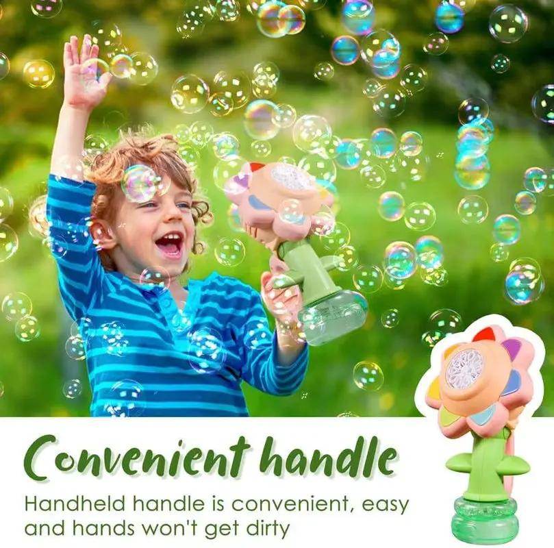 Sunflower Bubble Machine for Kids Automatic Flower Bubble Toy with Light for Toddlers Bubble Maker Blower for Kids Outdoor Toys - Creatique