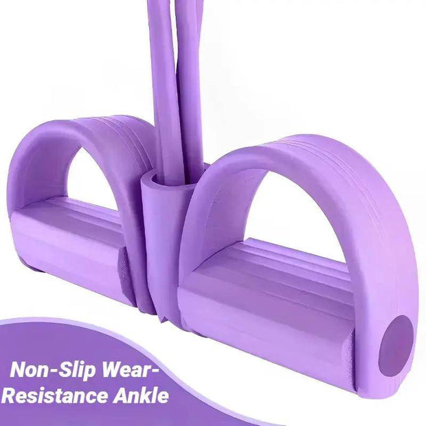 Versatile Four-Tube Pedal Tensioner – Home Fitness Equipment for Yoga & Abdominal Strengthening with Elastic Resistance Bands - Creatique