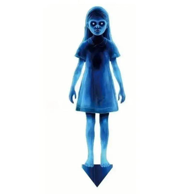 〔Cc55〕1/2Pcs Halloween Scary Ghost Girl Garden Stake Twin Female Ghost Courtyard Insertion Decor Lawn Patio Haunted Metal - Creatique