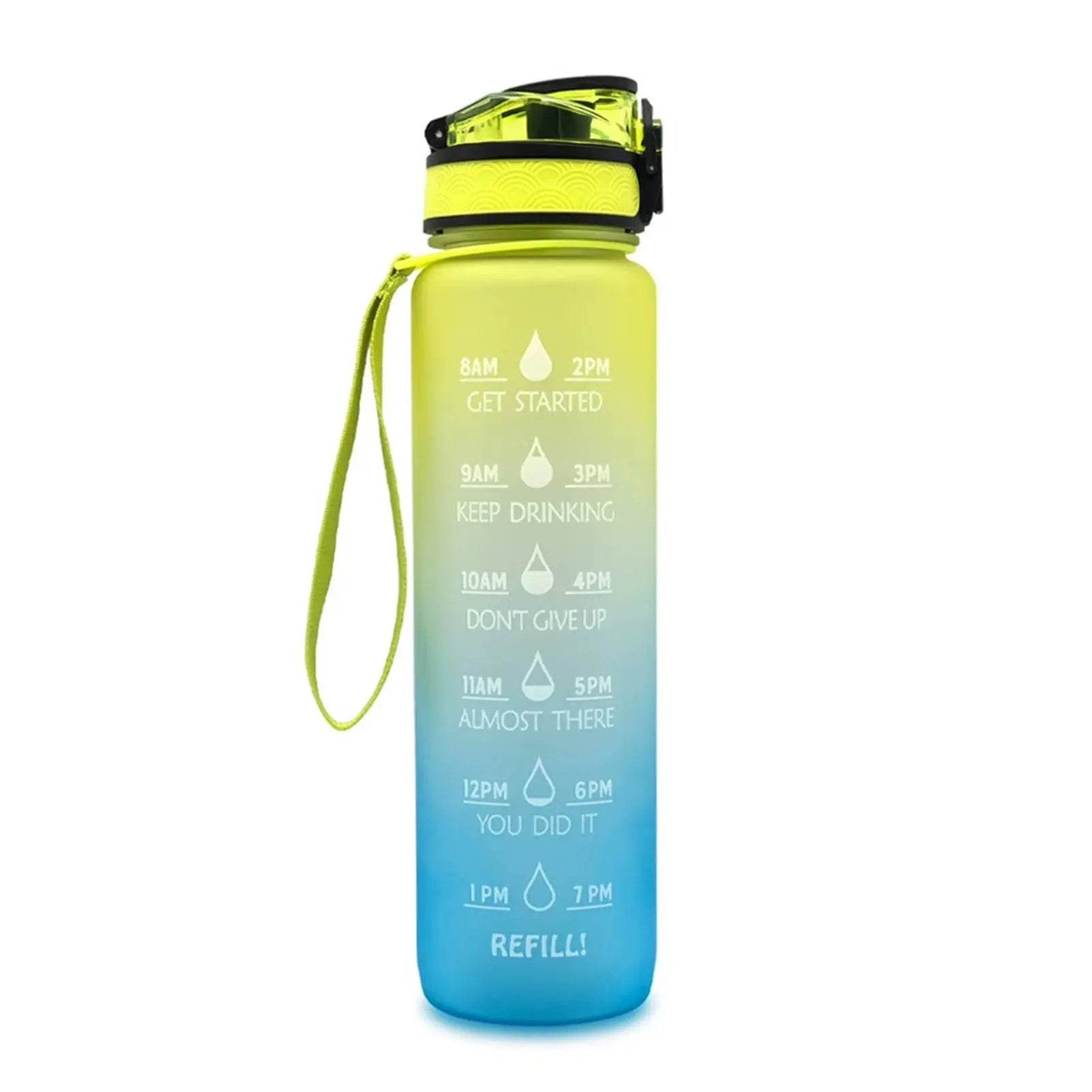 1L Leakproof Tritan Water Bottle with Time Scale & Bounce Cover - Perfect for Outdoor Sports & Fitness - Creatique