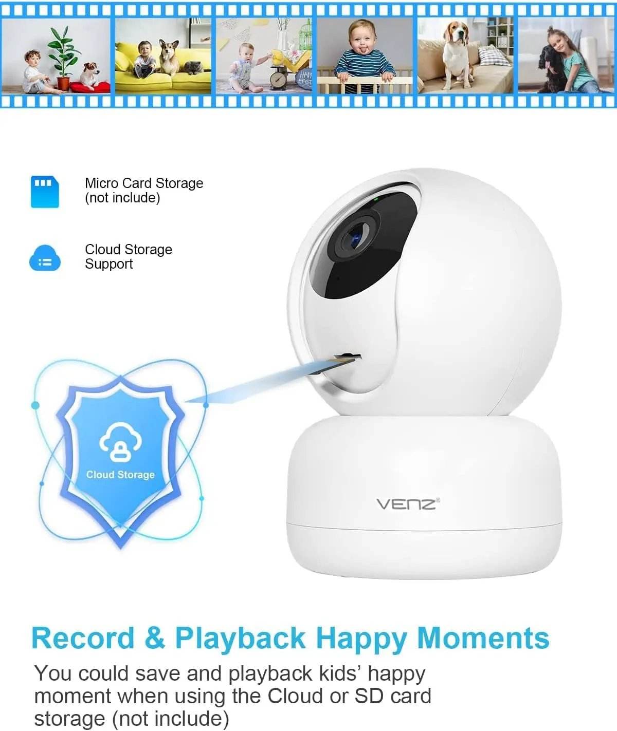 Smart Baby & Pet Monitor – 360° Indoor Cam - Creatique