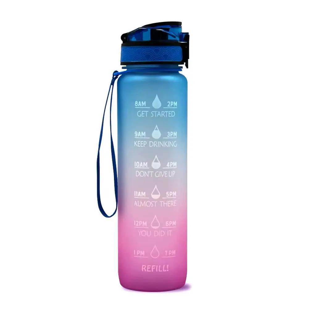 1L Leakproof Tritan Water Bottle with Time Scale & Bounce Cover - Perfect for Outdoor Sports & Fitness - Creatique