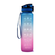 1L Leakproof Tritan Water Bottle with Time Scale & Bounce Cover - Perfect for Outdoor Sports & Fitness - Creatique