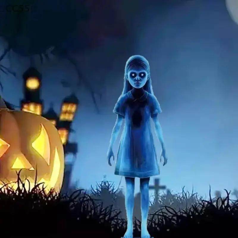 〔Cc55〕1/2Pcs Halloween Scary Ghost Girl Garden Stake Twin Female Ghost Courtyard Insertion Decor Lawn Patio Haunted Metal - Creatique
