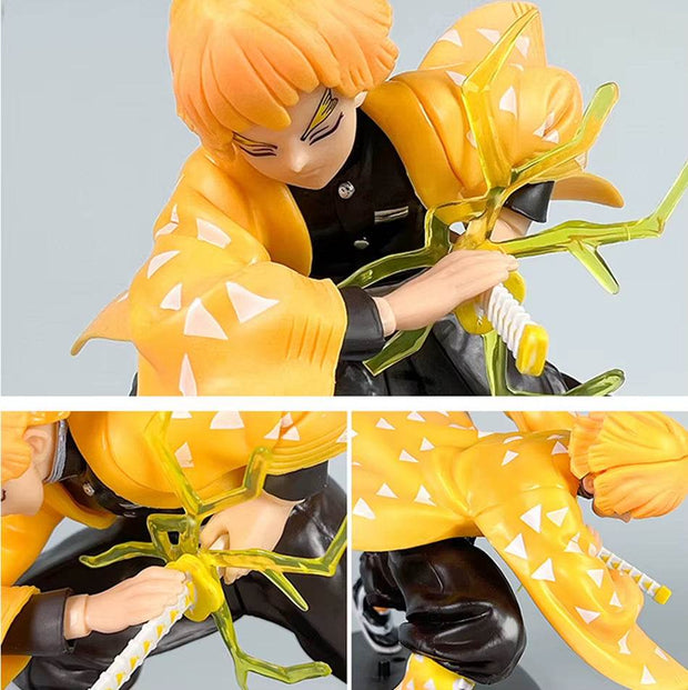 Demon Slayer PVC Action Figures - Tanjirou, Agatsuma, Zenitsu & Kyoujurou Collectible Model Toy Set for Kids & Gifts (14-22cm) - Creatique