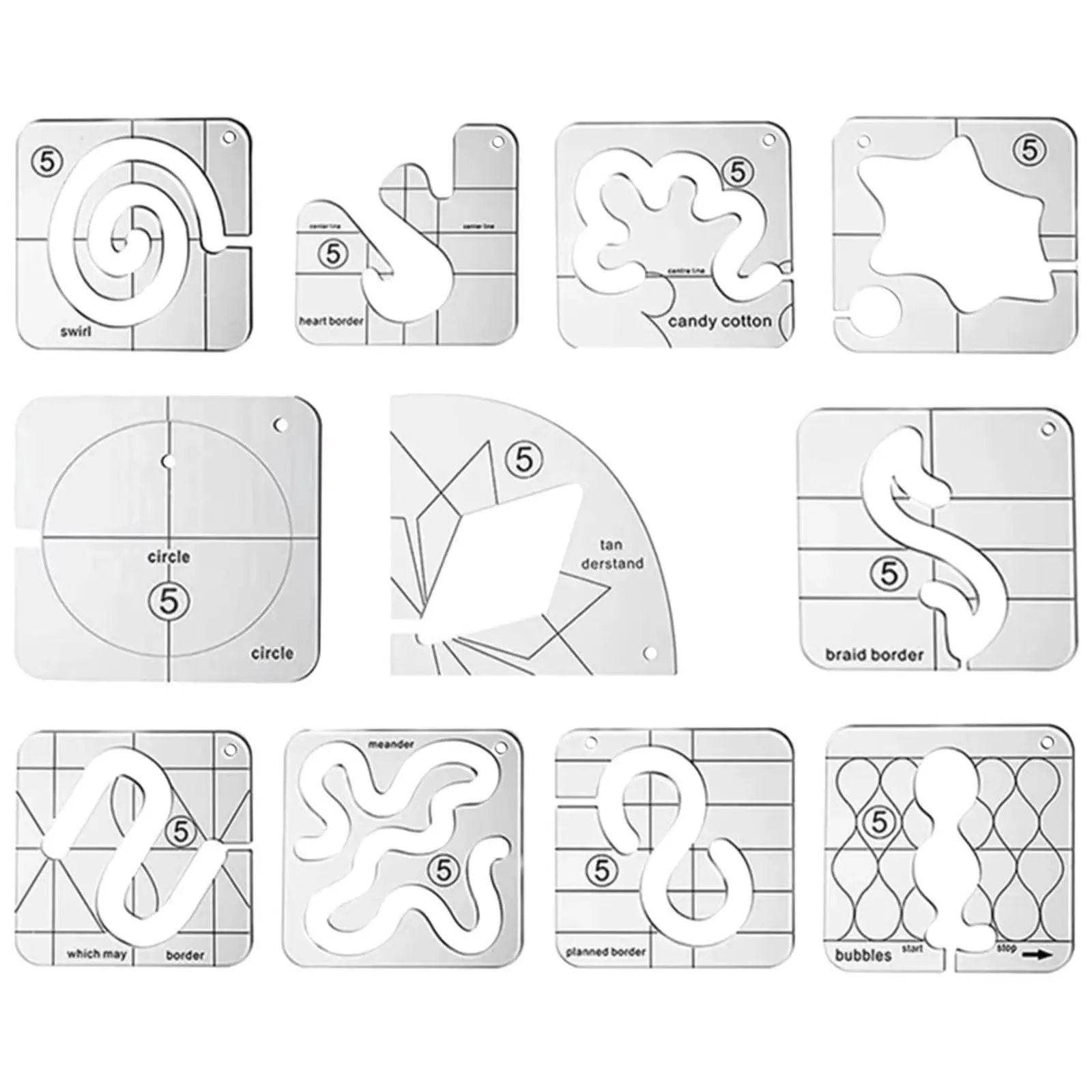 Free Motion Quilting Templates – 11Pcs Sampler Set - Creatique