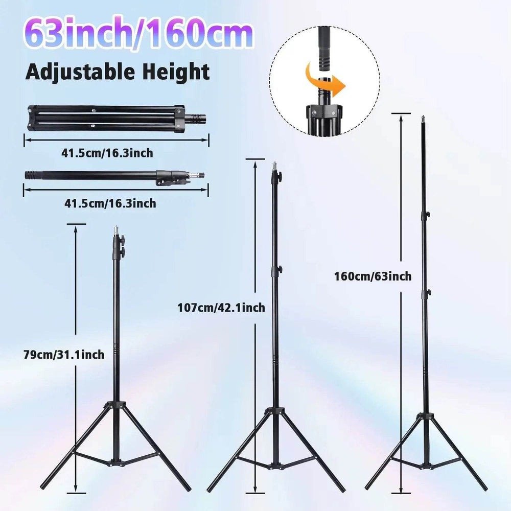 10-Inch Adjustable LED Ring Light with 160cm Tripod - Perfect for Live Streaming, Selfies, and Video Recording - Creatique