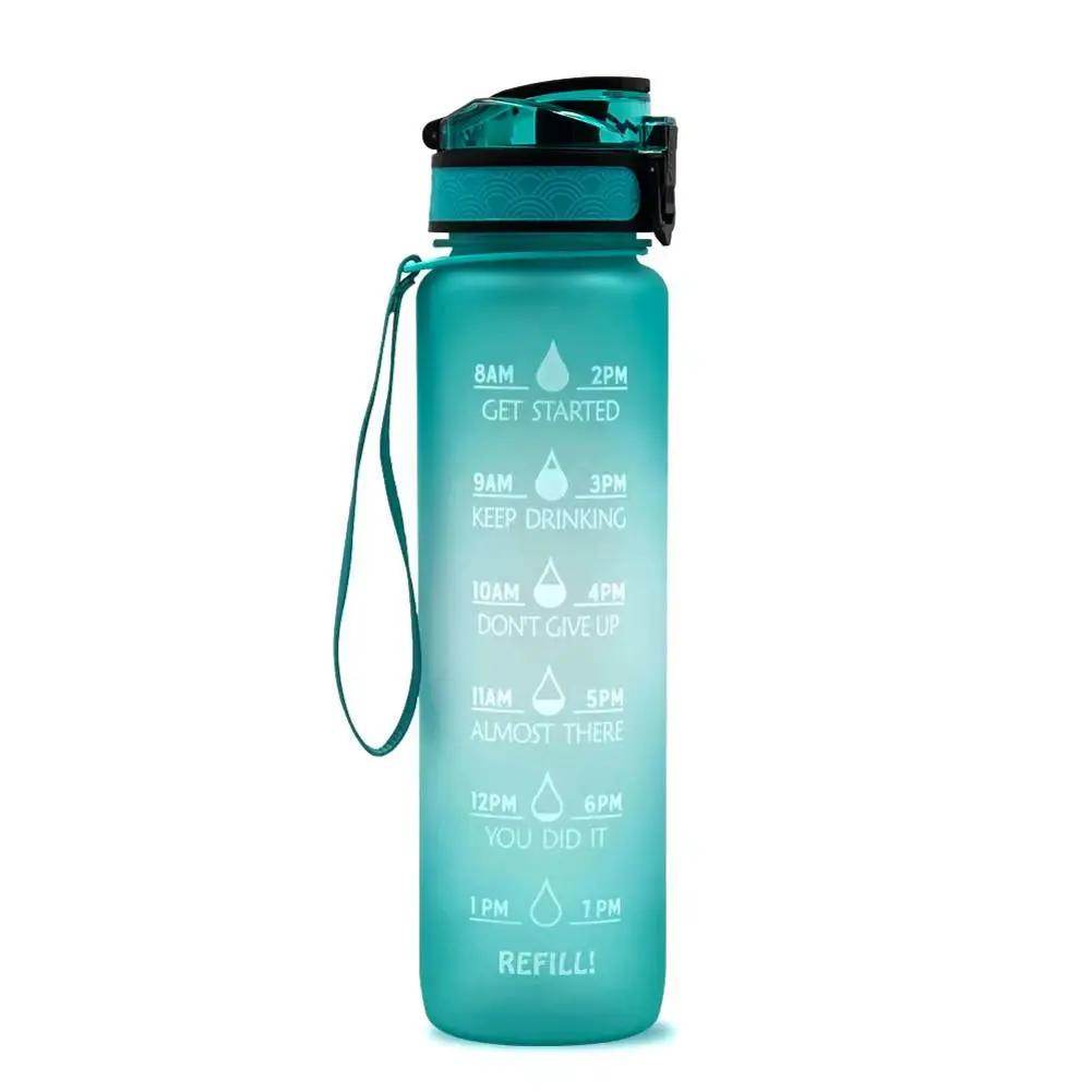 1L Leakproof Tritan Water Bottle with Time Scale & Bounce Cover - Perfect for Outdoor Sports & Fitness - Creatique