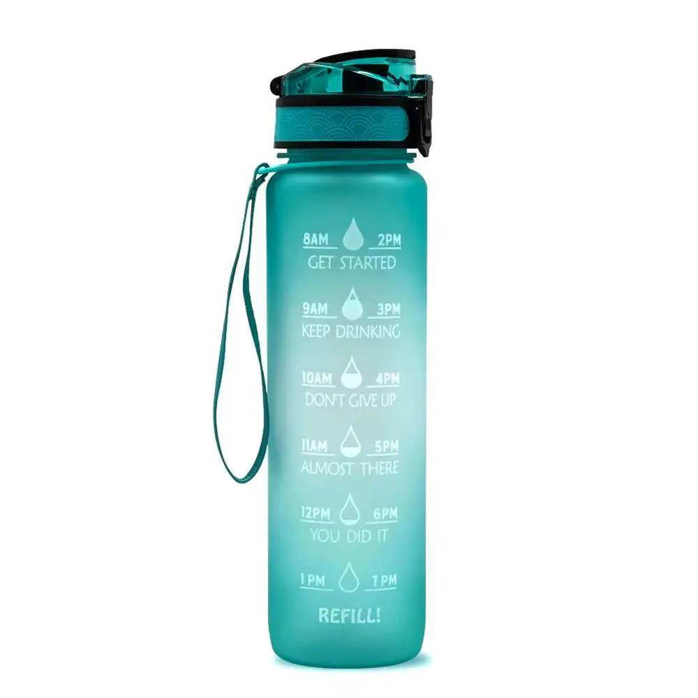 1L Leakproof Tritan Water Bottle with Time Scale & Bounce Cover - Perfect for Outdoor Sports & Fitness - Creatique
