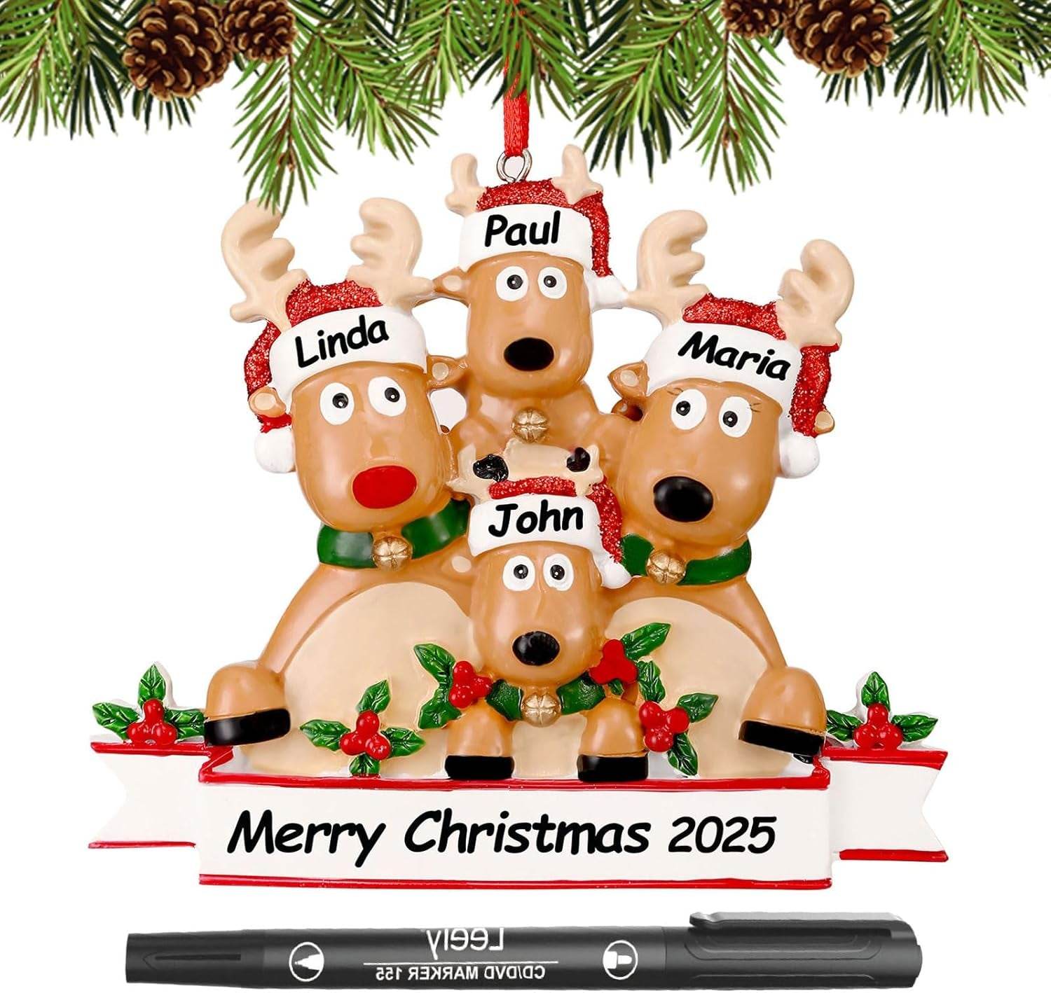 Personalized Christmas Ornaments 2025 – Custom Family Ornaments with Names for Holiday Decor - Creatique