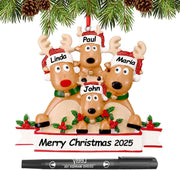 Personalized Christmas Ornaments 2025 Family of 2/3/4/5/6 Custom Christmas Ornament with Names Customized Family Ornaments for Christmas Tree Decoration Customized Gifts, Family of 5 - Creatique
