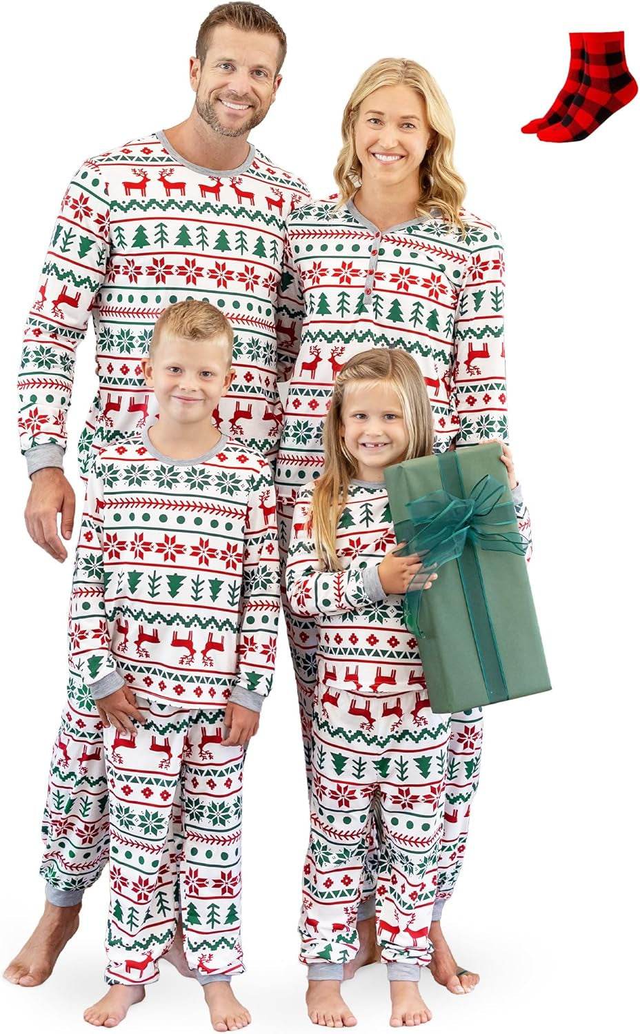 Christmas Family Matching Pajama Sets Includes Christmas Socks - Perfect for Family Photos & Holiday Celebrations - Creatique