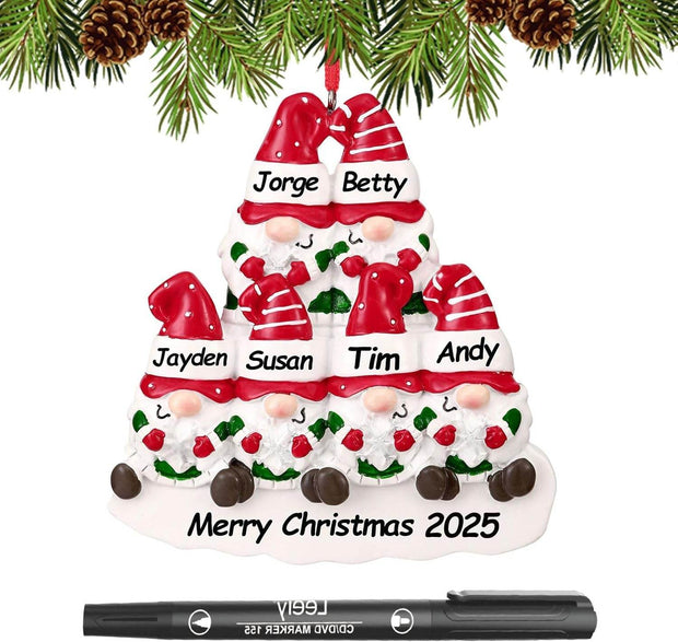 Personalized Christmas Ornaments 2025 Family of 2/3/4/5/6 Custom Christmas Ornament with Names Customized Family Ornaments for Christmas Tree Decoration Customized Gifts, Family of 5 - Creatique