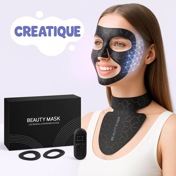 At-Home LED Face & Neck Mask | 7-Color Red + Near-Infrared Light Therapy - Creatique