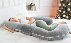 Full Body Pregnancy Pillow – Soft Velvet Cover - Creatique