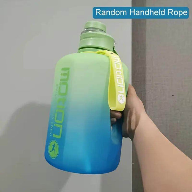 Gradient Color Sports Water Bottle – Large Capacity with Handle – Durable Frosted Plastic - Creatique