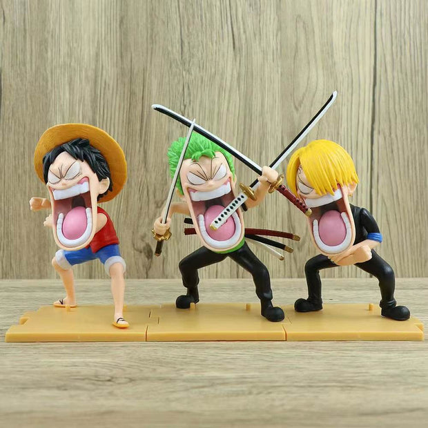 15cm One Piece Action Figures - Luffy, Sanji & Zoro PVC Model Toys - Perfect for Anime Fans! - Creatique