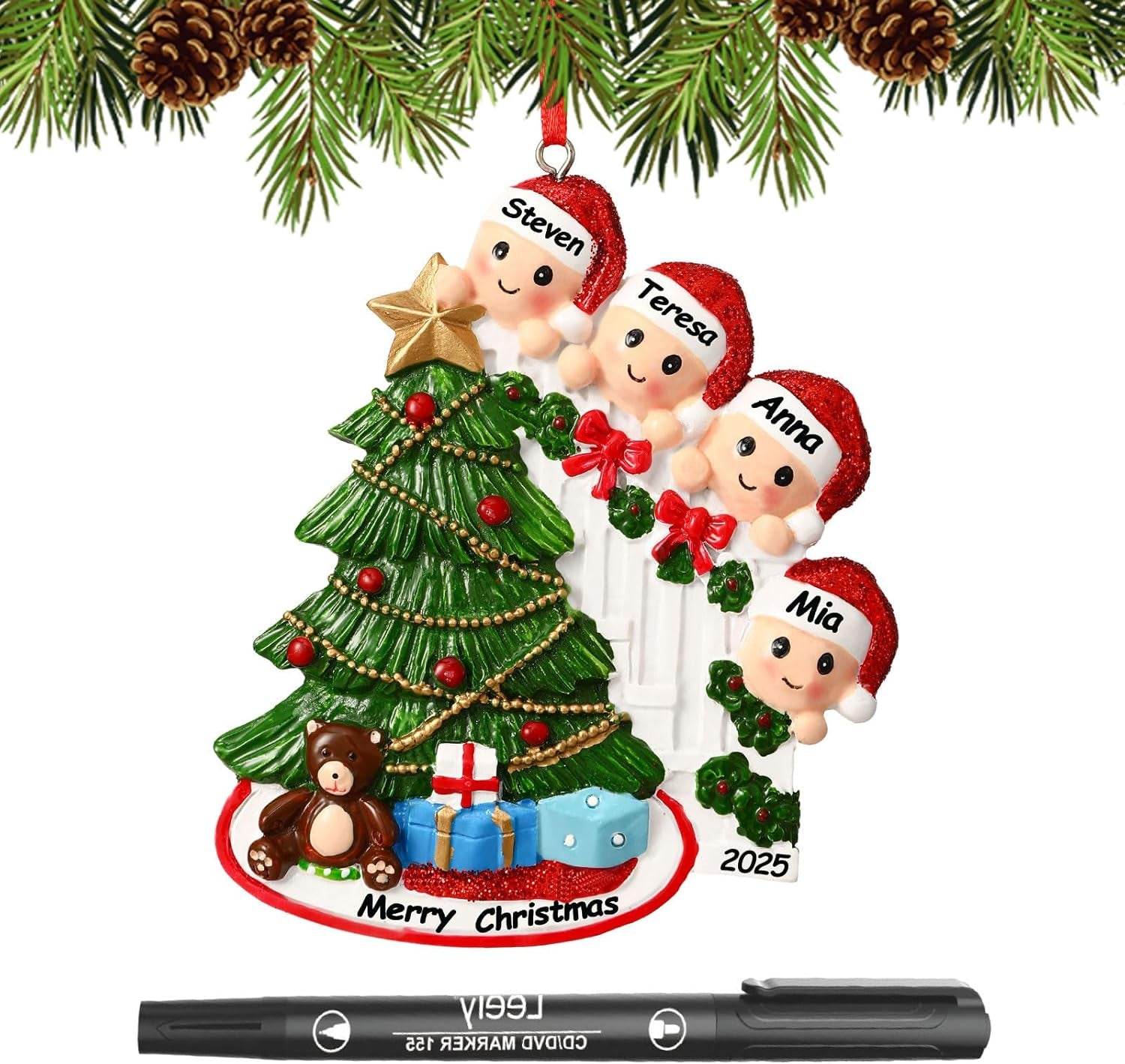 Personalized Christmas Ornaments 2025 – Custom Family Ornaments with Names for Holiday Decor - Creatique
