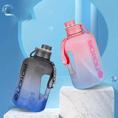 Gradient Color Sports Water Bottle – Large Capacity with Handle – Durable Frosted Plastic - Creatique