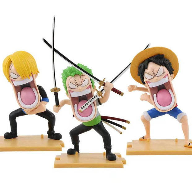 15cm One Piece Action Figures - Luffy, Sanji & Zoro PVC Model Toys - Perfect for Anime Fans! - Creatique