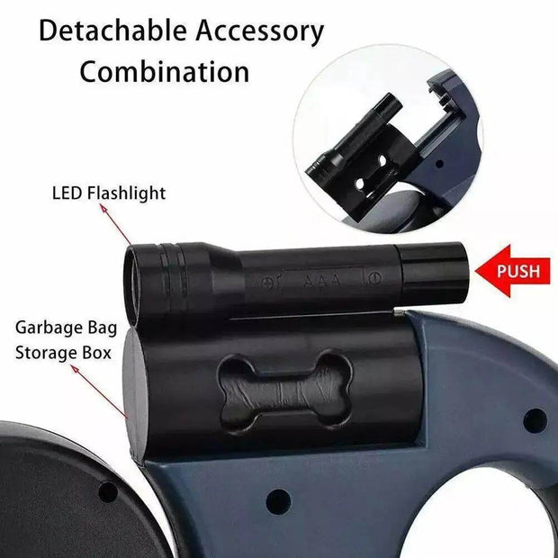 Dual Pet Leash Retractable Reflective Lead 360 Swivel Double Dog Walking Leash - Creatique