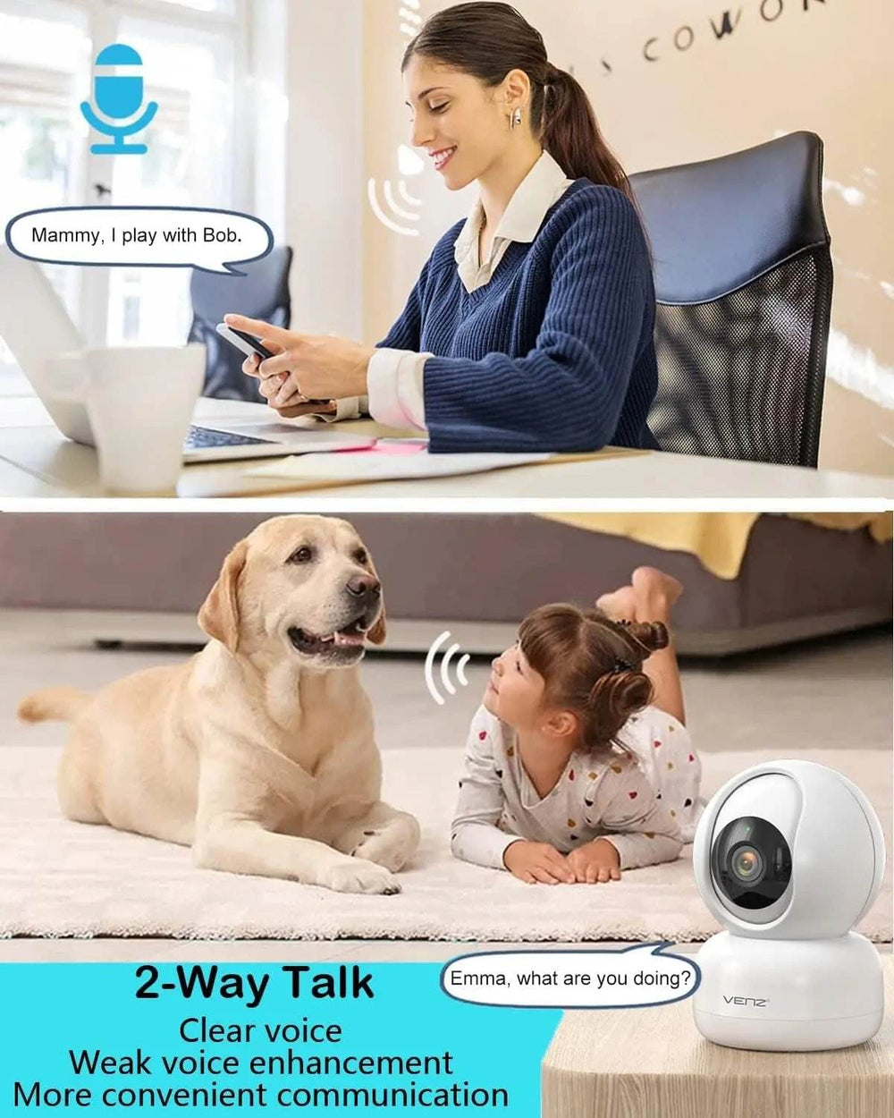 Smart Baby & Pet Monitor – 360° Indoor Cam - Creatique
