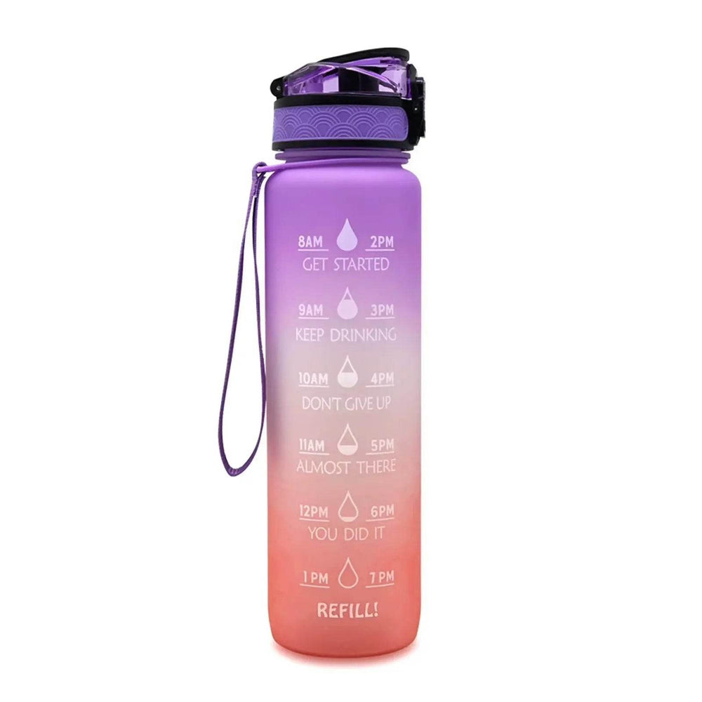1L Leakproof Tritan Water Bottle with Time Scale & Bounce Cover - Perfect for Outdoor Sports & Fitness - Creatique