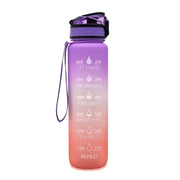 1L Leakproof Tritan Water Bottle with Time Scale & Bounce Cover - Perfect for Outdoor Sports & Fitness - Creatique
