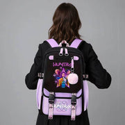 Kawaii Kpop Demon Hunters USB Charging Backpack - Large Capacity Anime School Bag for Teenagers - Creatique