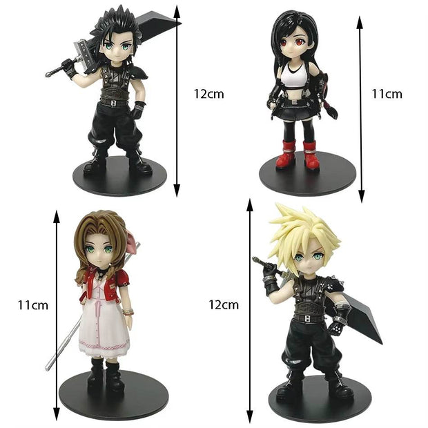 Premium 11-12cm PVC Figure Set - Cloud Strife, Tifa Lockhart, Aerith & Zack Fair - Perfect for Anime Collectors & Gift Giving - Creatique