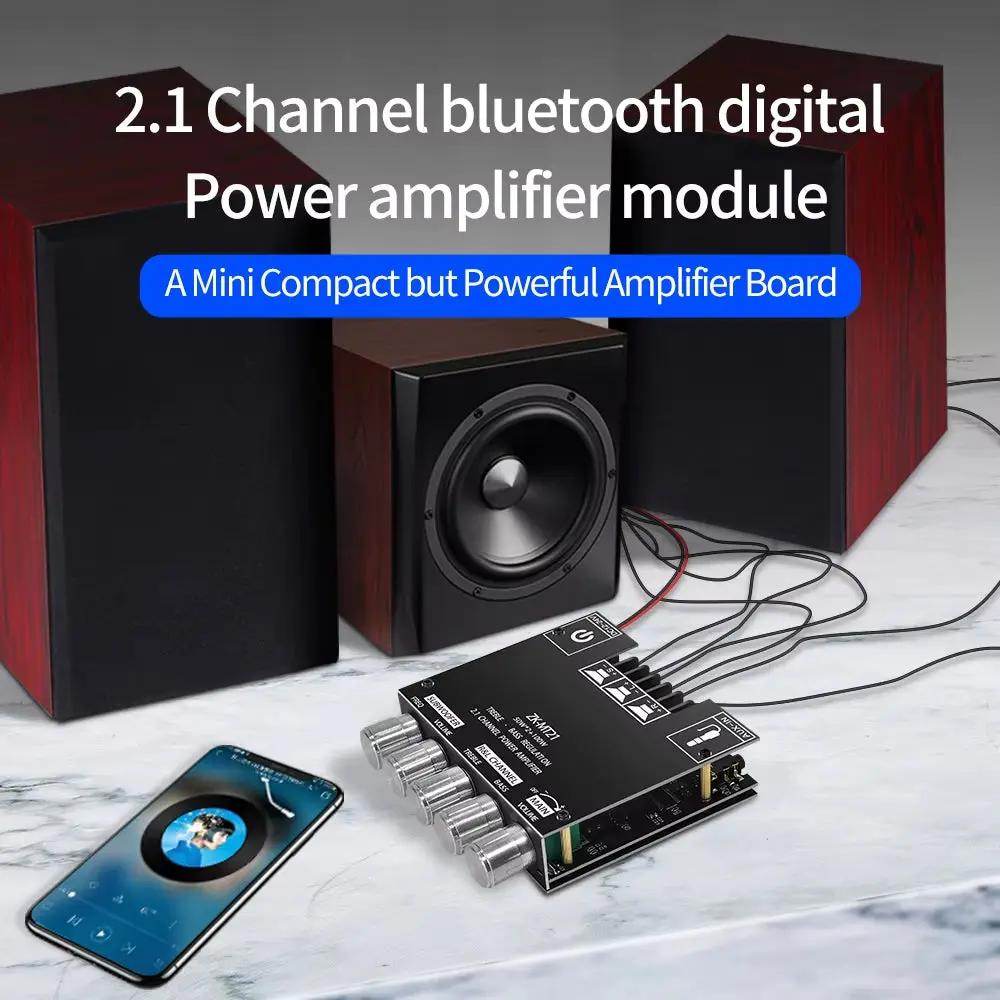 Bluetooth Amplifier ZK-MT21 – 2X50W + 100W, 2.1 Channel - Creatique