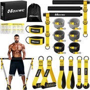 Pilates Equipment, Portable Pilates Bar Kit with Resistance Bands, Professional Adjustable Heavy Duty Squat Workout Equipment for Men, Home Gym Muscle Strength Training, Full Body Exercise - Creatique