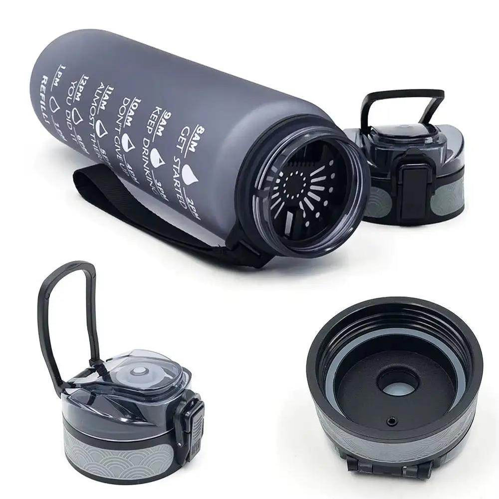 1L Leakproof Tritan Water Bottle with Time Scale & Bounce Cover - Perfect for Outdoor Sports & Fitness - Creatique