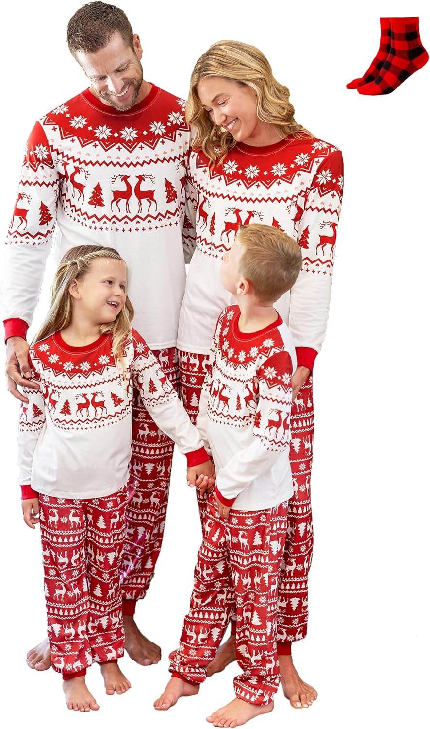 Christmas Family Matching Pajama Sets Includes Christmas Socks - Perfect for Family Photos & Holiday Celebrations - Creatique