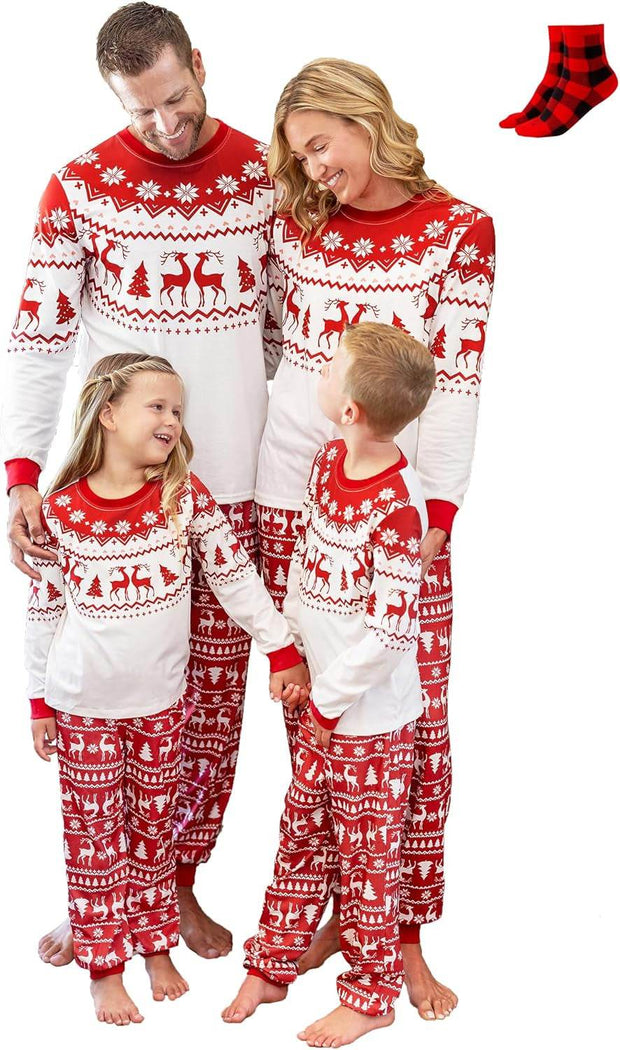 Christmas Family Matching Pajama Sets Includes Christmas Socks - Perfect for Family Photos & Holiday Celebrations - Creatique