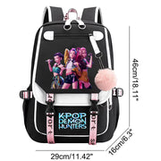 Kawaii Kpop Demon Hunters USB Charging Backpack - Large Capacity Anime School Bag for Teenagers - Creatique