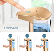 370Ml Touch-Free Battery Operated Electric Automatic Liquid Soap Dispenser - Adjustable Soap Dispensing Volume - Premium Soap Dispenser for Kitchen Bathroom Toilet Rose Gold - Creatique