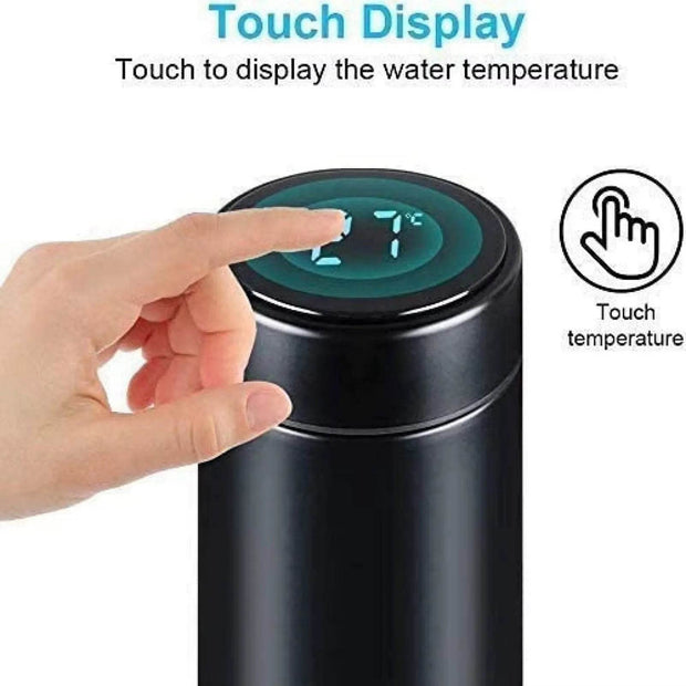 Smart 500ml Vacuum Insulated Stainless Steel Water Bottle with LED Temperature Display – Spill Proof & Portable for Home, Travel, and Sports - Creatique