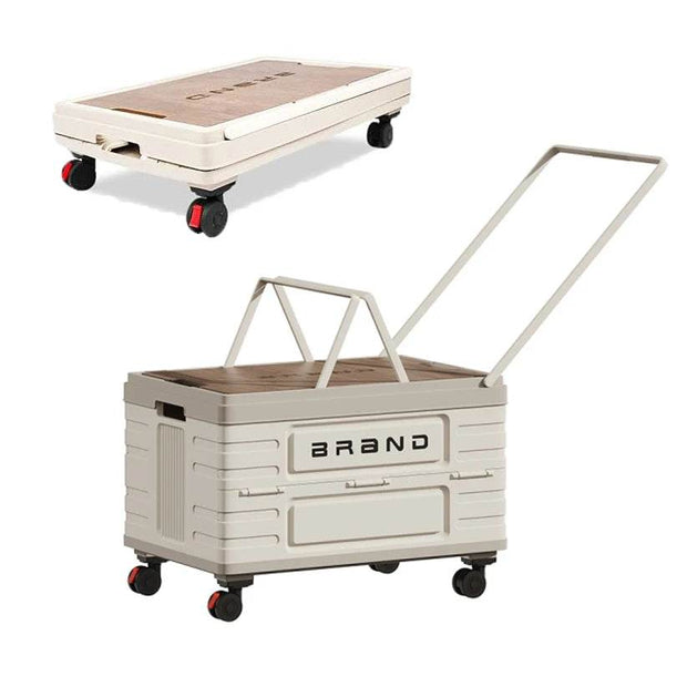 Versatile 360° Rotating Foldable Storage Cart - Heavy-Duty Mobile Organizer with Silent Wheels for Camping and More! - Creatique
