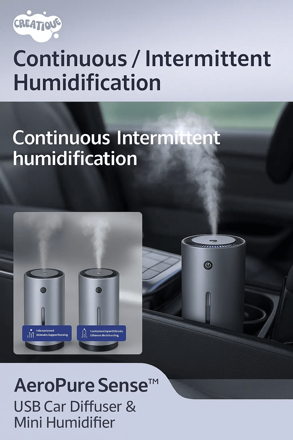 USB Car Diffuser – AeroPure Sense™ Air Freshener & Humidifier - Creatique