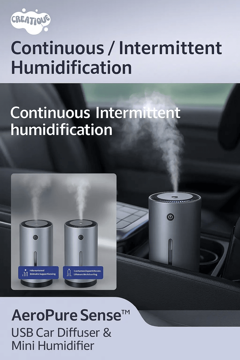 USB Car Diffuser – AeroPure Sense™ Air Freshener & Humidifier - Creatique
