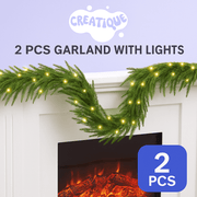 Festive Pine Garland with Lights - Creatique