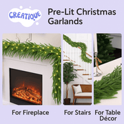 Festive Pine Garland with Lights - Creatique