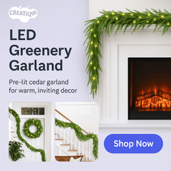 Festive Pine Garland with Lights – Realistic Artificial Pine Garland for Effortless Holiday Décor - Creatique