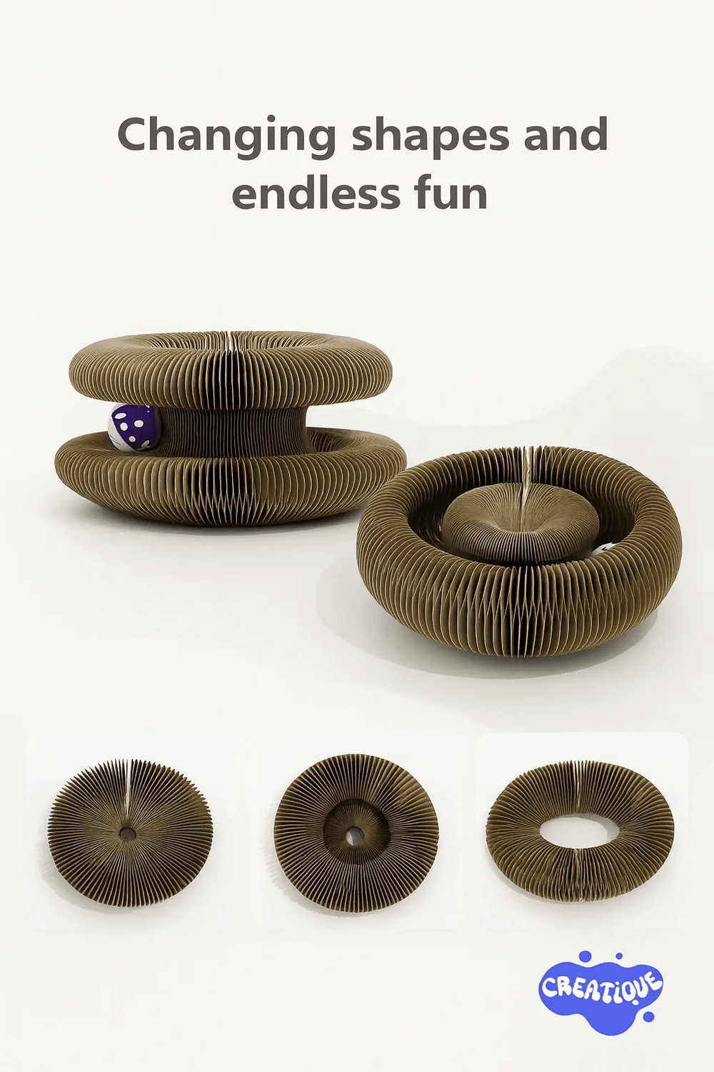 Cat Scratcher & Toy Bed – PawFlex Play - Creatique